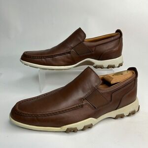 Cole Haan Mens Brown Waterproof Leather Slip On Loafers Lug Sole C04451 Size 8M